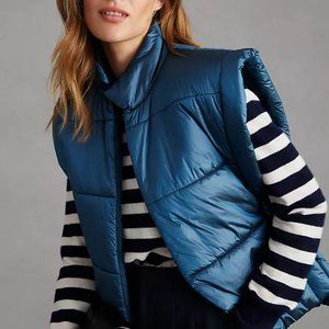 Anthropologie Blue Packable Puffer Vest One Size